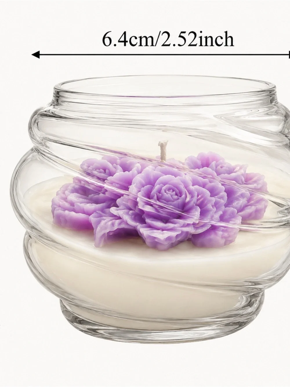 Pink Floral Glass Candle Bowl - Elegant Home Accent